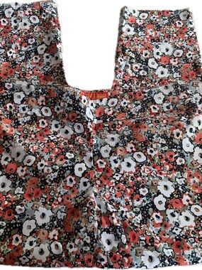 Crazy Larry Pull On Skinny Stretch Pants Floral Print 12